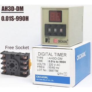 Timer ไทม์เมอร์ CIKACHI AH3D-DM แถม Socket จอแสดงผล LED 220vac