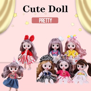 [cxSZDOLL] ใหม่ ตุ๊กตาเด็กผู้หญิง ข้อต่อขยับได้ 16 ซม. 13 ข้อต่อ ขนาดเล็ก พร้อมตา 3D DIY สวยงาม ของเล่น DOM