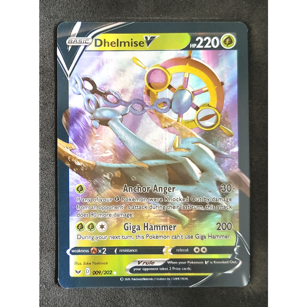 Dhelmise V Card ดาดาริน 009/202 Pokemon Card Gold Flash Light (Glossy) ภาษาอังกฤษ