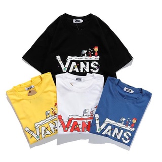 เสื้อยืดคอกลม ▬vans เสื้อยืดแฟชั่นแขนสั้นผ้าฝ้ายพิมพ์ลาย unisex