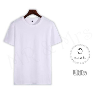 เสื้อยืดสีพื้น เสื้อยืดคอกลม เสื้อคอกลม T-Shirt ผ้าCotton (สีขาว)