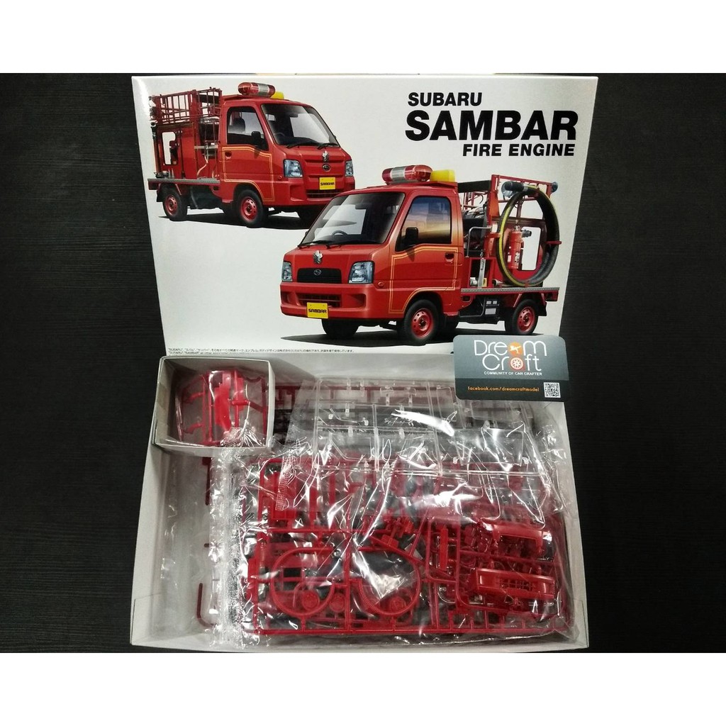 AOSHIMA 1/24 SUBARU TT2 SAMBAR THE FIRE ENGINE '11 (โมเดลรถดับเพลิง Model DreamCraft)