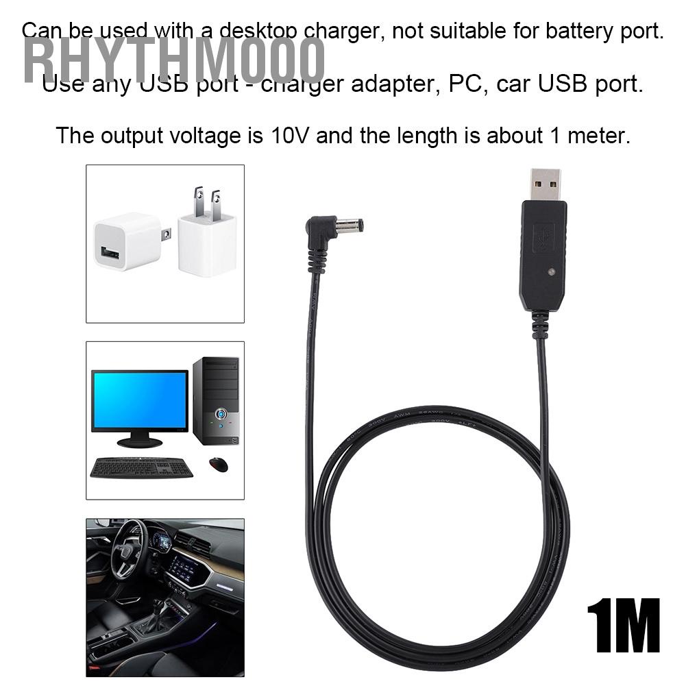 Rhythm000 USB Charger (9-10.8V) Transformer Cable for Baofeng UV-5R UV-82 BF-F8HP UV-82HP UV-9R Plus