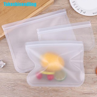 Takashiseedling☬ Silicone Food Storage Containers Leakproof Containers Reusable Stand Up Zip Bag