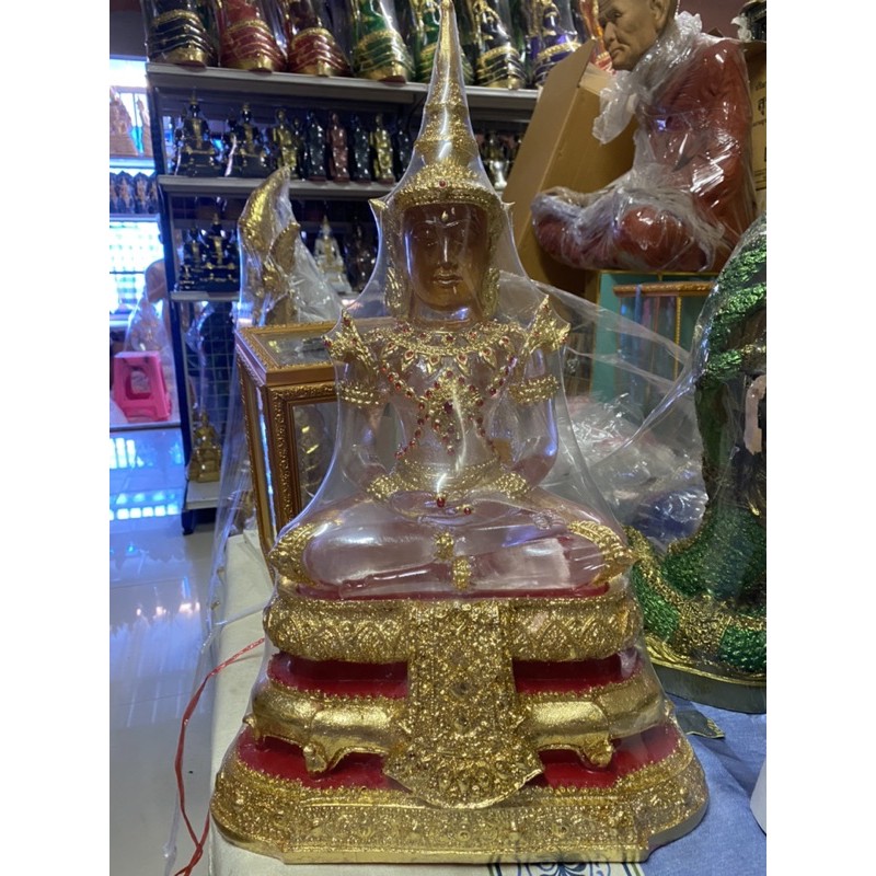 พระเเก้วมรกต 9 นิ้ว สีประจำวัน ฐาน12นิ้ว องค์ใหญ่ ปิดทองเค