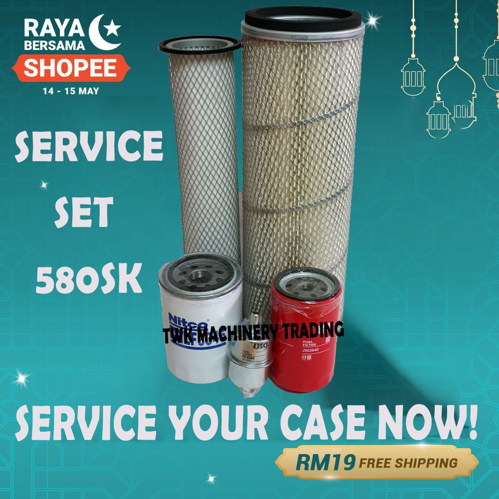580K/SK/L/L2/SL SERVICE BACKHOE LOADER FUEL, น้ํามัน, ดีเซลและกรองอากาศ