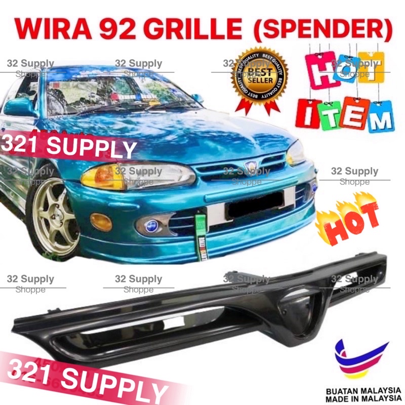 ️WIRA 92 FRONT GRILLE SPANDER BLACK Wira Se Satria Putra Arena Depan 1.3 1.5 1.6 1.8 1992 1993 1994 