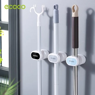 [พร้อมส่ง]Ecoco ที่แขวนไม้กวาดติดผนัง ไม่ต้องเจาะ ที่เก็บไม้กวาด ติดง่าย ที่แขวนไม้ถูพื้น E2001