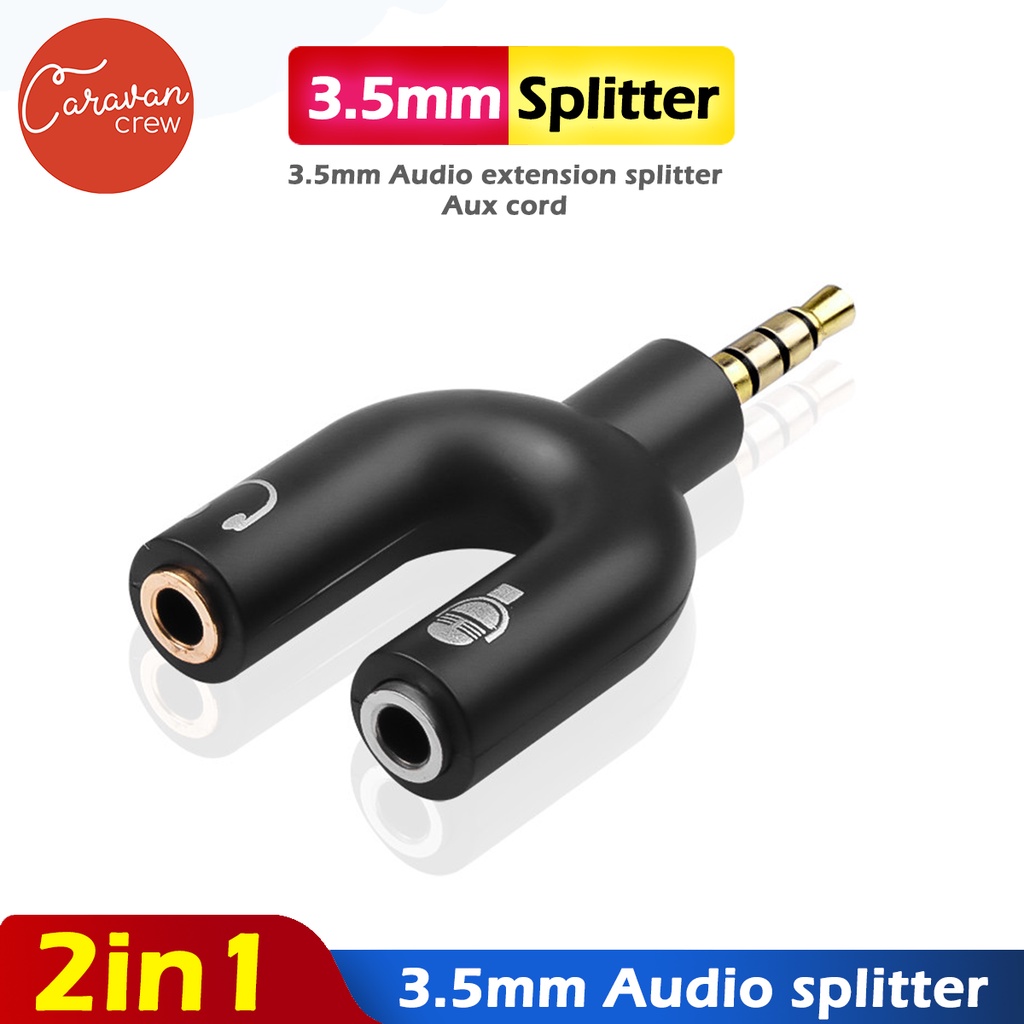 แจ๊คแปลง 3.5 มม. 3 ขีด Caravan Crew สำหรับต่อไมค์ และหูฟัง หัวแจ๊ค 3 ขีด โน้ตบุ๊ค แท็บเล็ต Adapter
