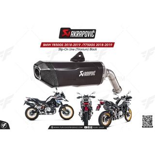 ท่อแต่ง Akrapovic Exhaust Slip-On Line (Titanium) Black BMW F850GS 2018-2019 /F750GS 2018-2019