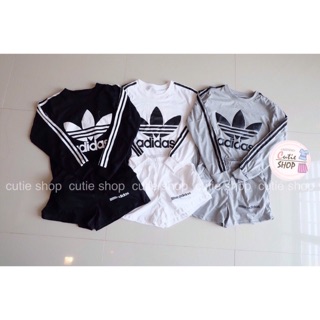 เซทเสื้อแขนยาวตีแทปแขนสกรีน adidas