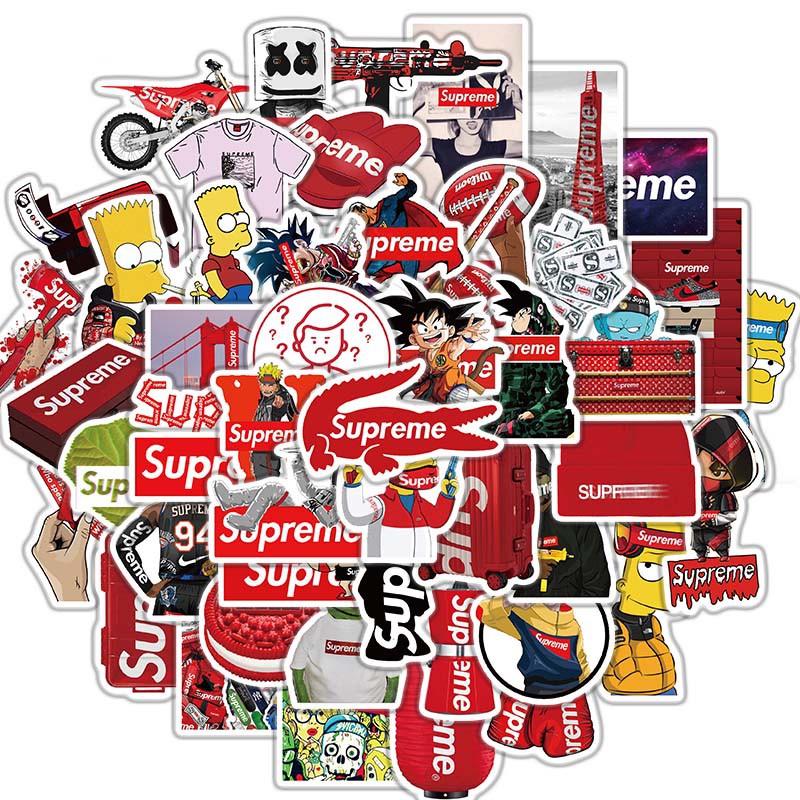 【Large Sticker】สติ๊กเกอร์โลโก้ Supreme - Brand Loge ขนาดใหญ่ Diy สําหรับติดตกแต่งกระเป๋าเดินทางแล็ปท็อป 50ชิ้น