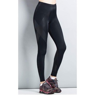 กางเกงรัดกล้ามเนื้อ EVS  Women Compression Tights Move Black/Black