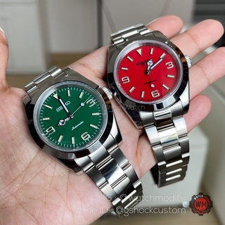 SeikoMod  Oyster Perpetual 39MM Green hulk and Coral Red