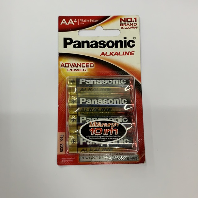 ถ่าน Panasonic Alkaline ขนาดAA/LR06(LR6T/4BN)แพค4ก้อน