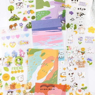 emmoo PET การ์ตูน น่ารัก สมุดภาพ DIY วัสดุตกแต่ง สติ๊กเกอร์