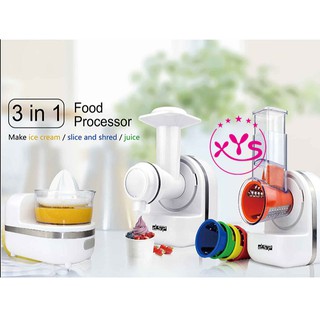 Food processor 3in1🍊เครื่องคั้นน้ำส้มไฟฟ้า/ทำสมูทตี้/หั่นผัก/หั่นผลไม้/สไลด์ผัก รุ่น KJ3001