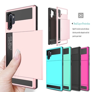 เคสกระเป๋าสตางค์ กันกระแทก พร้อมช่องใส่บัตรเครดิต สําหรับ Samsung Galaxy Note 10 Note 10 Plus