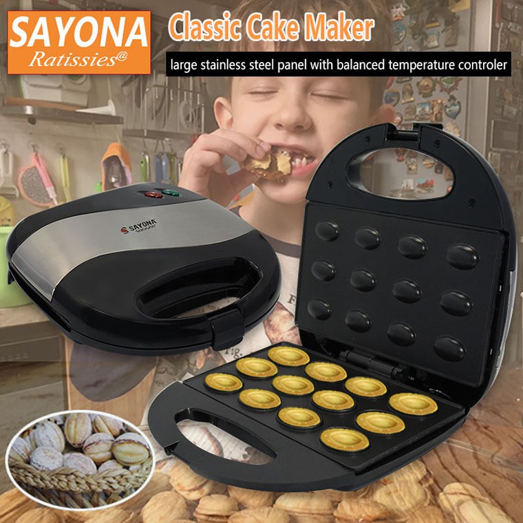 SAYONA Household Electric Walnut Cake Maker เครื่องทำขนม เตาอบเค้กไข่รุ่น รูปร่างถั่ว เครื่องทำเค้กในครัวเรือน เครื่องทำ