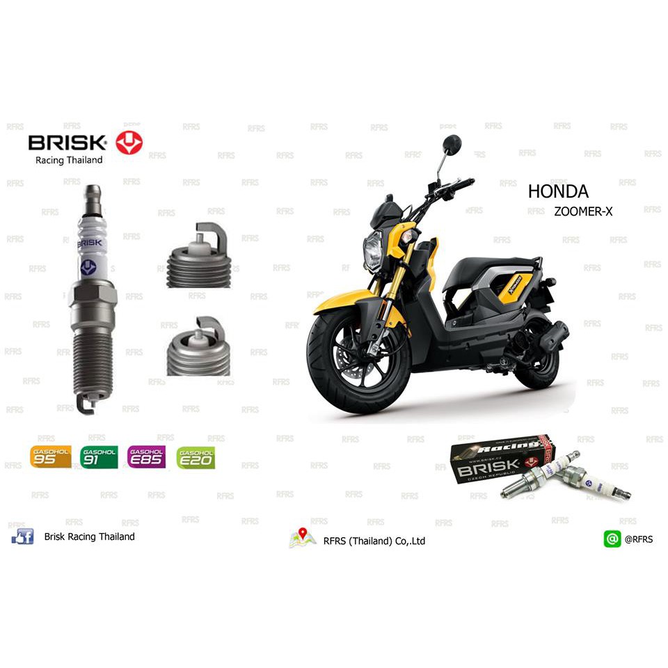 หัวเทียน BRISK COPPER RACING แกนทองแดง HONDA ZOOMER-X Spark Plug (C21RA) รองรับทุกน้ำมัน Made in EU