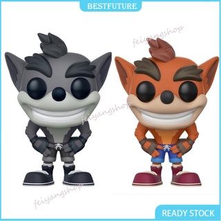 โมเดลตุ๊กตาฟิกเกอร์ FUNKO POP Crash Bandicoot สีเทา สําหรับตกแต่ง