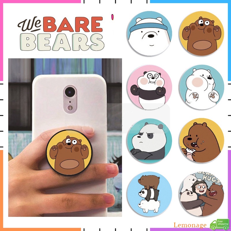 ซื้อ 5 แถม 1 ฟรี Cartoon Bear Phone Grip Phone Ring Holder Stand Griptok Retractable Bracket Phone Holder – โปรปัง