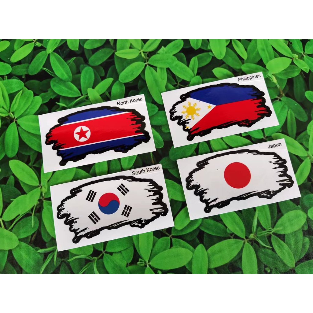 สติ๊กเกอร์ Inkjet Flag Bendera Philippines/Japan Korea Sticker Flag