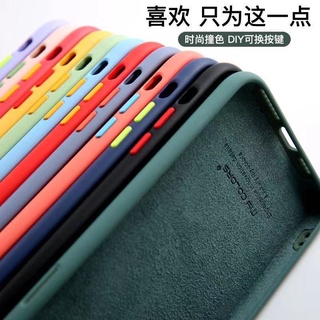 Case iPhone  11 pro IP 11 IP 11 pro Max เคสกันกระแทก เคสสีพื้น เคสมือถื silicone สวย บาง หนา TPU พาสเทล ปุ่มสลับสี