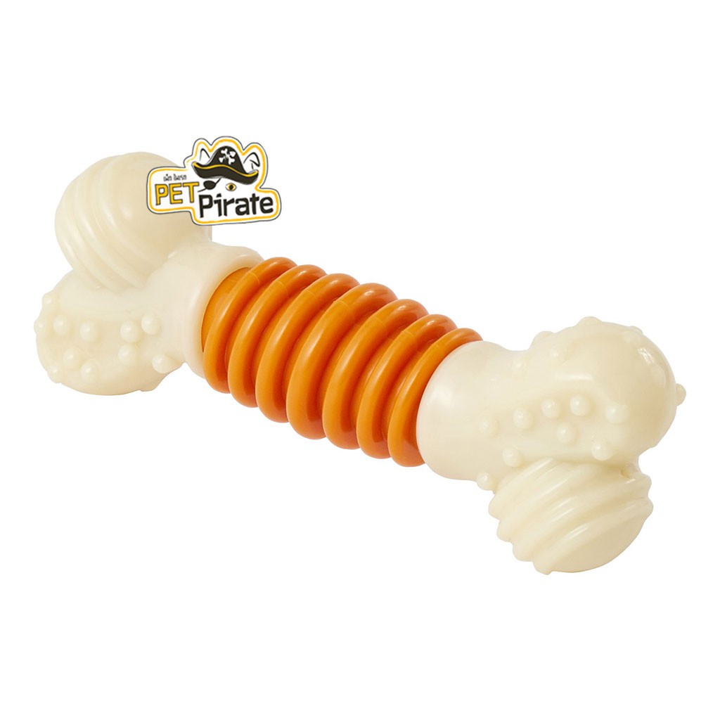 Nylabone ของเล่นกัดแทะขัดฟันสำหรับสุนัข น้ำหนักไม่เกิน 11 กก. รสเบคอน สำหรับสุนัขสายแทะ ที่รักการแทะกัดเคี้ยว