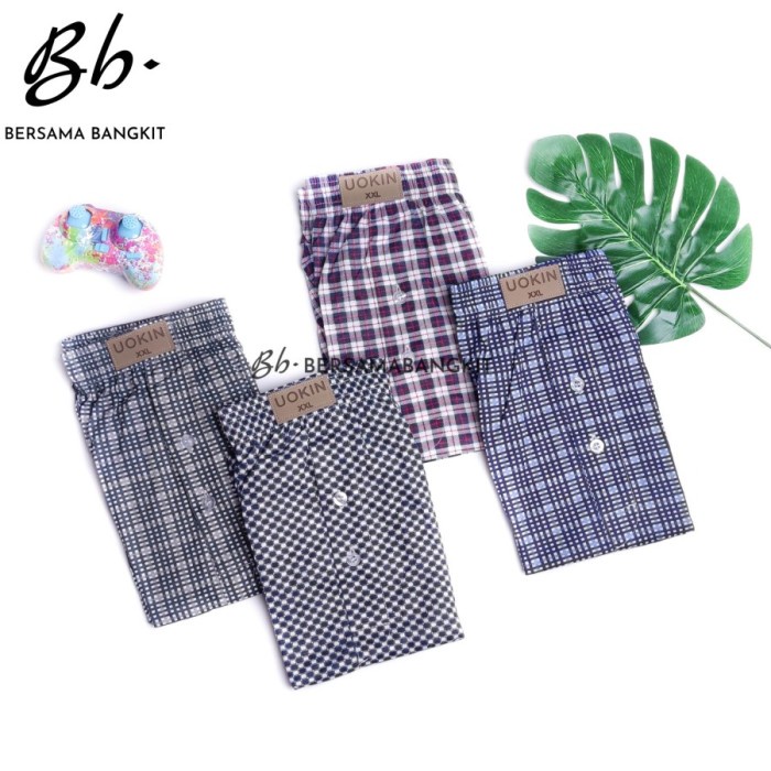 กางเกงบ็อกเซอร์ผู้ชาย UOKIN (ผสมสี 4 ชิ้น)