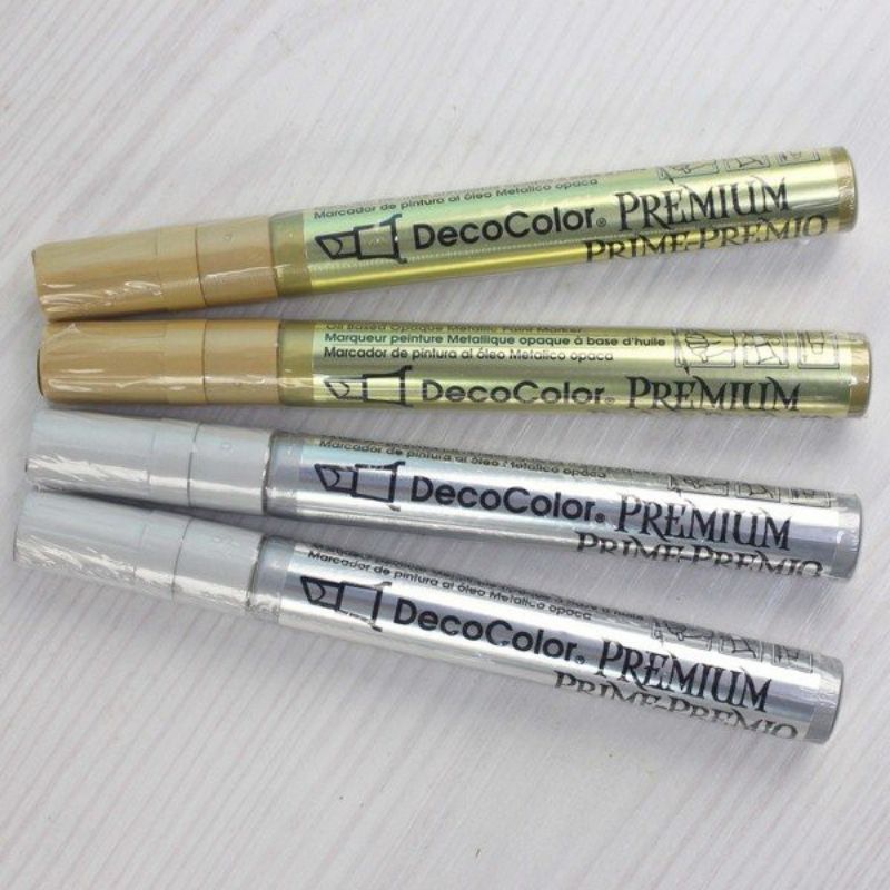 UCHIDA ปากกาสีหัวเฉียง DecoColor 350S- Bright Gold/ Bright Silver