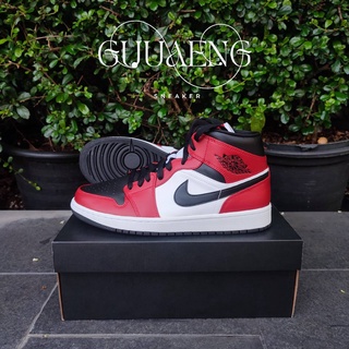 (ลดอีก 250.- กดรับโค้ดหน้าแอพ) Jordan 1 Mid Chicago Black Toe ✅พร้อมส่ง แท้ 100%✅