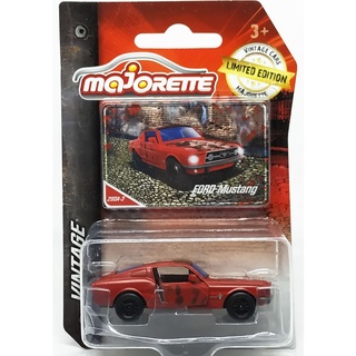 Majorette Ford Mastang Vintage - Vintage Rusty Series - Red Color /Wheels 3SVB /scale 1/52 (3 inches) Package with Card