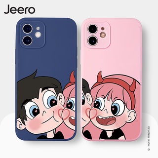 Jeero เคสคู่ เคสไอโฟน คู่รัก กันกระแทกซิลิโคนนุ่มการ์ตูนน่ารักตลก เคสโทรศัพท์ Compatible for iPhone 15 14 13 12 11 Pro Max SE 2020 X XR XS 8 7 ip 6S 6 Plus HFE1038