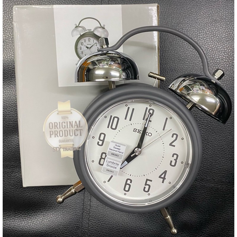 SEIKO นาฬิกาปลุกกระดิ่งคู่ Bell Alarm Clock รุ่น QHK051N สีดำ