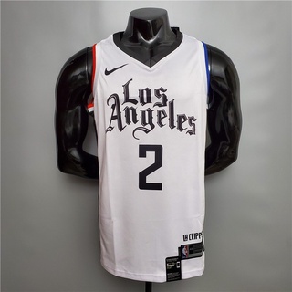 ลูกบาสเก็ตบอล Leonard # เสื้อกีฬาบาสเก็ตบอล ลายทีม Los Angeles Clippers White Jersey Au Version Hot Press NBA 2 ชิ้น