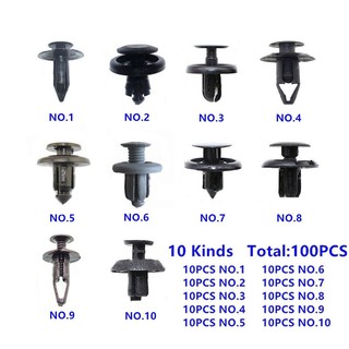 คลิปหมุดพลาสติกอุปกรณ์เสริมสําหรับรถยนต์ 100 ชิ้น