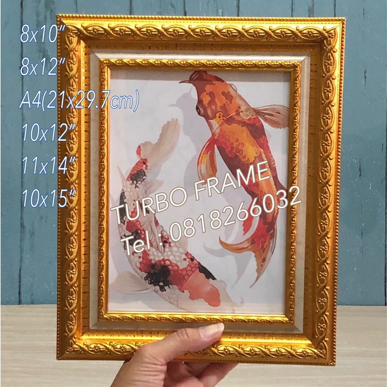 กรอบรูปใส่ใบประกาศ TURBO FRAME ผลิตและจำหน่ายกรอบรูป 8x10",8x12",A4,10x12" ด้านหน้า กระจกใสพร้อมขาตั