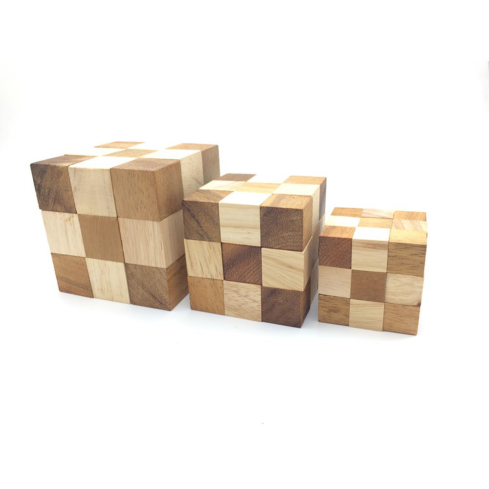 Puzzle Game ของเล่นไม้ เต๋างู Snake Cube Ama-Wood