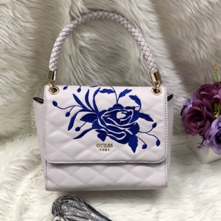 💯 New GUESS WOMEN’S EMBROIDERED FLAP SATCHEL HANDBAG 2018!!!🍭