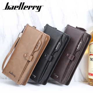 พร้อมส่ง baellerry กระเป๋าสตางค์ ใบยาว ทรงคลัทช์ ใส่บัตรได้หลายใบ ใส่โทรศัพท์มือถือได้ จุของได้เยอะ เหมาะกับของขวัญ สไตล์เรโทร สําหรับผู้ชาย นักเรียน