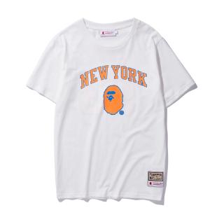 bape nba เสื้อยืดลําลองสําหรับ unisex ผ้าฝ้ายแขนสั้นพิมพ์ลาย m - 3 xl