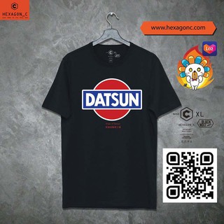 เสื้อยืดแขนสั้น ผู้ชาย ลายแฟชั่น datsun สีพื้น ขาว ดำ size S, M, L, XL, 2XL, 3XL, 4XL ใส่สบาย by hexagon_c