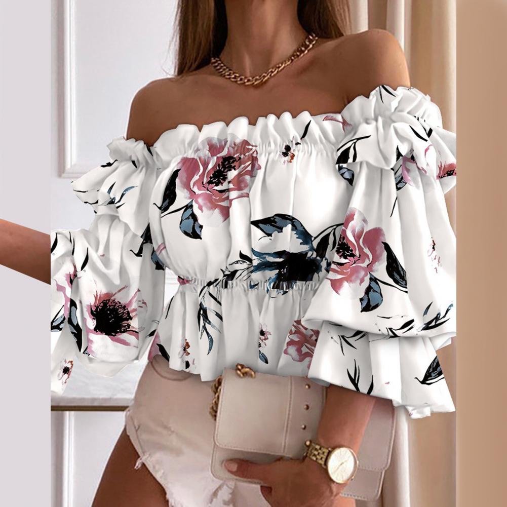 Ready StockWomen T-Shirts Sexy Off Shoulder Multi-layer Top Colorful ...