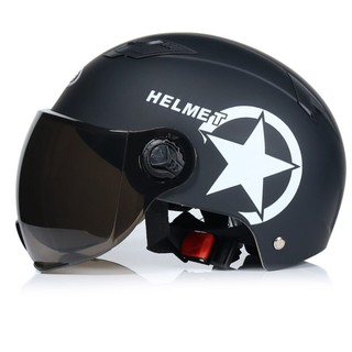 หมวกกันน็อค นิรภัย หมวกขับขี่มอเตอร์ไซค์ [HELMET] กันไอน้ำ ปลอดภัย แข็งแรงทนทานต่อแรงกระแทก สีดำ