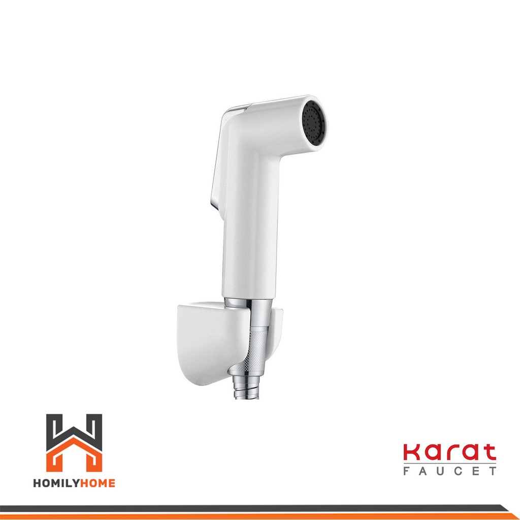 Karat Faucet ชุดฉีดชำระ รุ่น KA-03-321-11 สีขาว สายสแตนเลส ยาว 120 ซม. ชุดสายฉีดชำระครบชุด