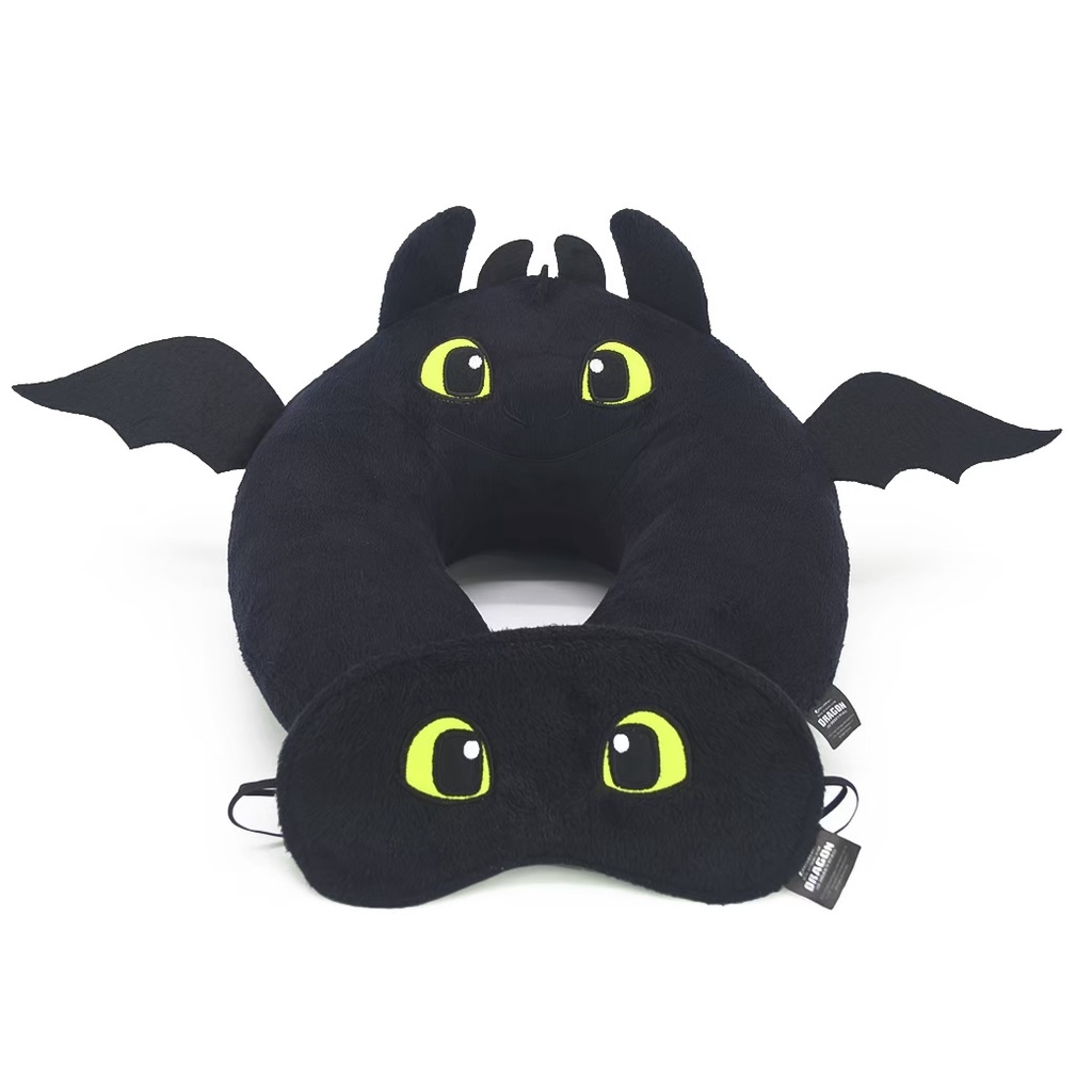 Dreamwork ลิขสิทธิ์แท้ หมอนรองคอ เขี้ยวกุด Toothless : How To Train Your Dragon แถมผ้าปิดตา ราคา ถูกที่สุด ดีลบีเคเค แกลเลอรีภาพที่ 2