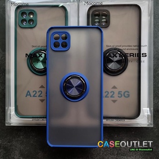 เคส Samsung Galaxy A22 5g 4g | A12 TPU กันกล้อง เสริมยาง ป้องกันกล้อง TPU ใสขุ่น ขอบสี แหวน ตั้ง ที่ตั้งแม่เหล็กได้