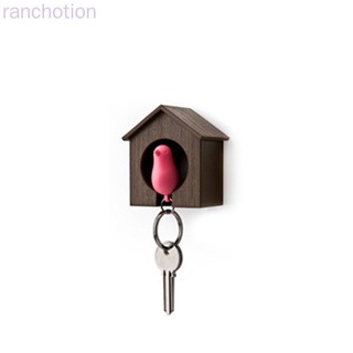 Likable Bird Nest Sparrow House Key Chain Ring Whistle Wall Hook Holders ranchotion