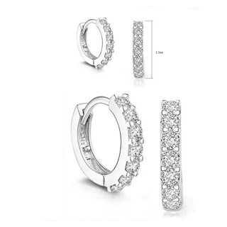 ใหม่ Simple Cubic Zirconia ต่างหูผู้หญิง 925 เงินสเตอร์ลิง Twist Design CZ ต่างหูคริสตัลสุภาพสตรีแฟชั่น Jewellery